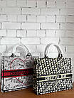 Жіноча сумка-шопер Dior Book біла з принтами з ручками текстиль Крістіан Діор, фото 10