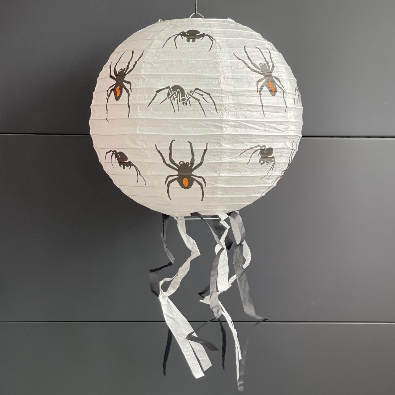 Куля підвісна, паперова "Павуки" на Хелловін, 30*70 см, Декор подвесной "Пауки" на хэллоуин, фото 1