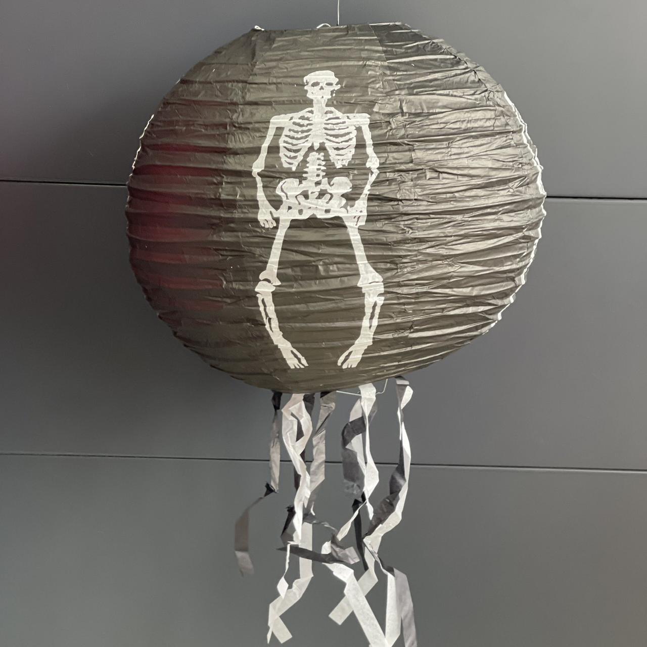 Куля підвісна, паперова "Скелет" на Хелловін, 40*70 см, Декор подвесной "Скелет" на хэллоуин, фото 1