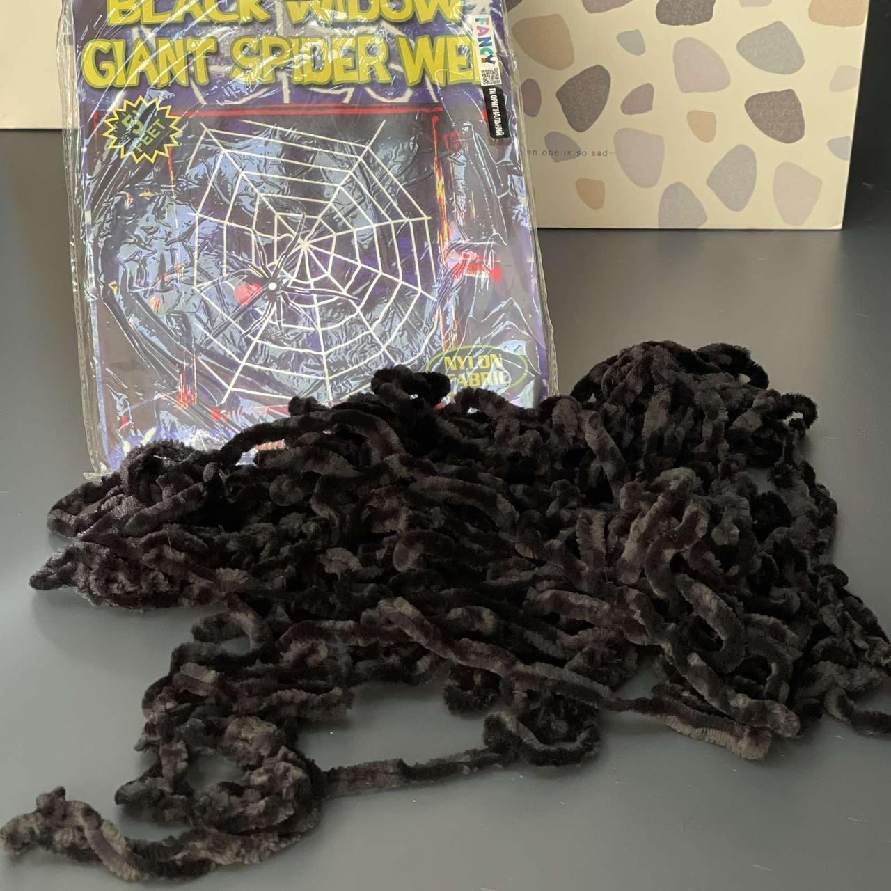 Павутиння декоративне на Хелловін, велюрове, чорне, Паутина велюровая на хэллоуин, фото 1