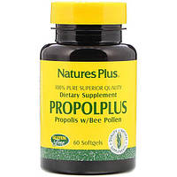 Натуральная добавка для иммунитета Nature's Plus Propolplus Propolis w Bee Pollen 60 Softgels PS, код: 7518099