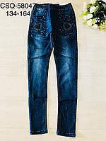 Джегінси для дівчат оптом, Seagull, 134-164 см, № CSQ-58047, фото 2