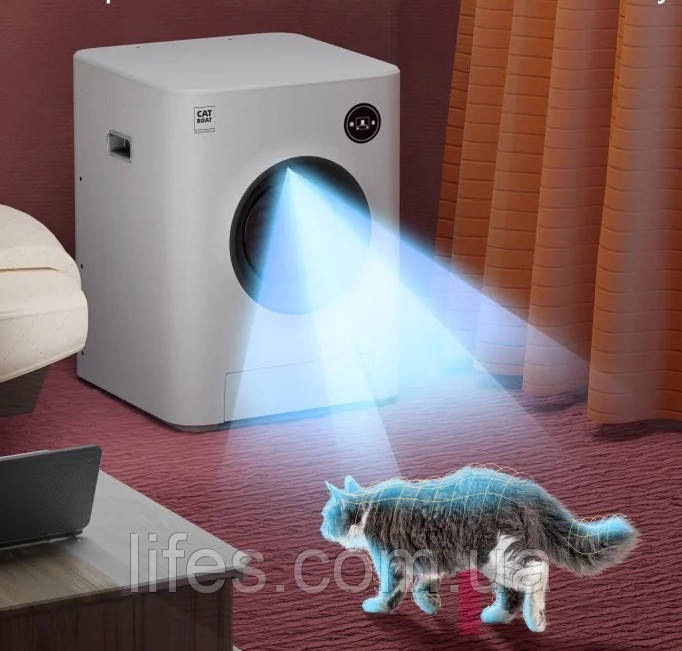 Автоматичний туалет лоток для кішок PET MARVEL, "Кубік Рубік" WiFi, OZON-стерилізація Білий