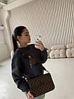 Жіноча сумка Louis Vuitton pochette коричнева картата шкіряна Луї Віттон пошета, фото 3