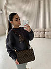 Жіноча сумка Louis Vuitton pochette коричнева картата шкіряна Луї Віттон пошета, фото 6