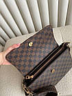 Жіноча сумка Louis Vuitton pochette коричнева картата шкіряна Луї Віттон пошета, фото 9