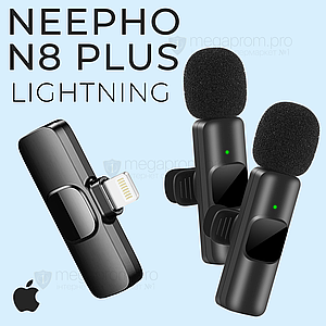 Професійний бездротовий петличний мікрофон NeePho N8 Plus Lightning петличка для айфона iphone оригінал