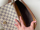 Жіноча сумка Louis Vuitton pochette молочна в клітинку шкіряна Луї Віттон пошет, фото 6