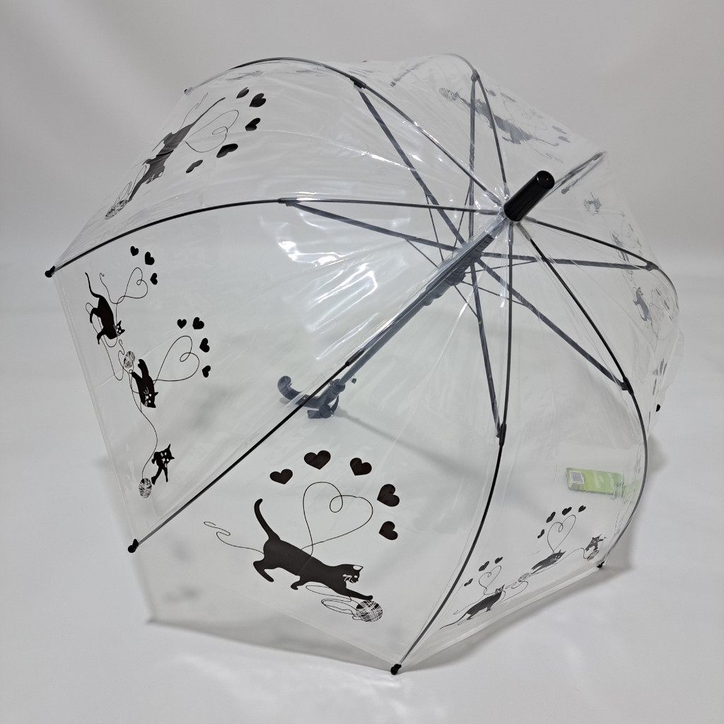 Дитяча парасолька Rain Proof прозора з котами #1022