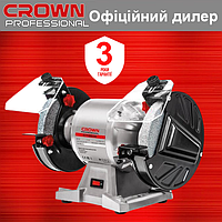 Заточной станок CROWN CT13546 электроточило 150 мм для дома и гаража мощный наждак