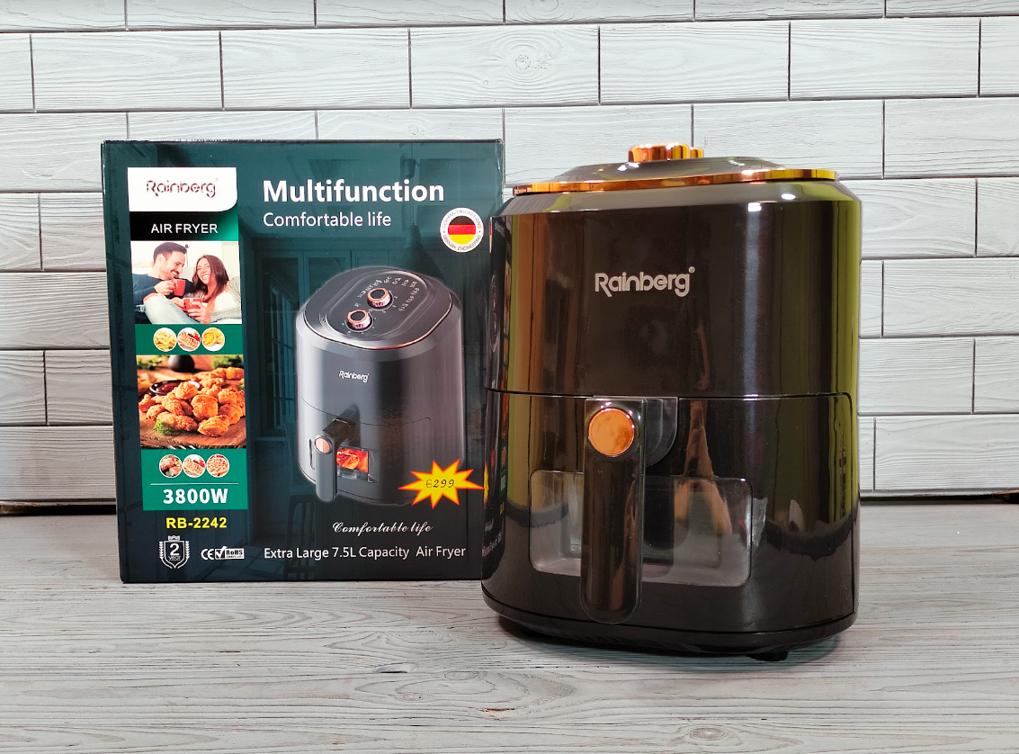 Аерофритюрниця Rainberg RB-2242 6 л 3800W / Безоливна електрична фритюрниця