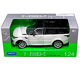 МашинкаWelly Range Rover Sport 1:24 белая металопластик інерція, відчиняються двері, капот, фото 3