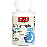 L-триптофан Jarrow Formulas "L-Tryptophan" для розслаблення, позитивного настрою та сну, 500 мг (60 капсул)