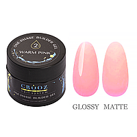 Crooz One-Phase Builder Gel №02 Warm Pink - гель для наращивания, теплый розовый, 15 мл