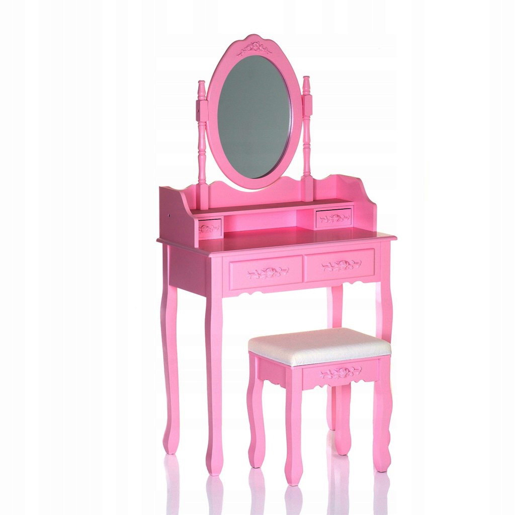 Туалетний столик Wooden Dresser C4 рожевий + табурет (9686), фото 1