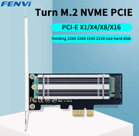 Адаптер PCI-E 4.0 X1 FENVI M.2 NVME с алюминиевым радиатором SSD M.2 SSD Gen4 Карта расширения для ПК