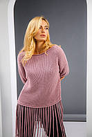Жіночий трендовий светр кольору суха троянда. Модель 1659 Trikobakh. Розмір ун 42-48