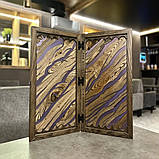 Нарди з натурального дерева та епоксидної смоли ручної роботи, фото 6