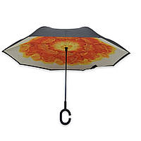 Парасолька зворотного складання SL тростина з квіткою зсередини #01711A