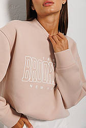 Теплий жіночий світшот з принтом BROOKLYN у розмірі Size1