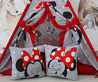 Вігвам та аксесуари великий ігровий намет для дітей курінь для дівчинки Minnie style БОН БОН, кошик, комплект, фото 6