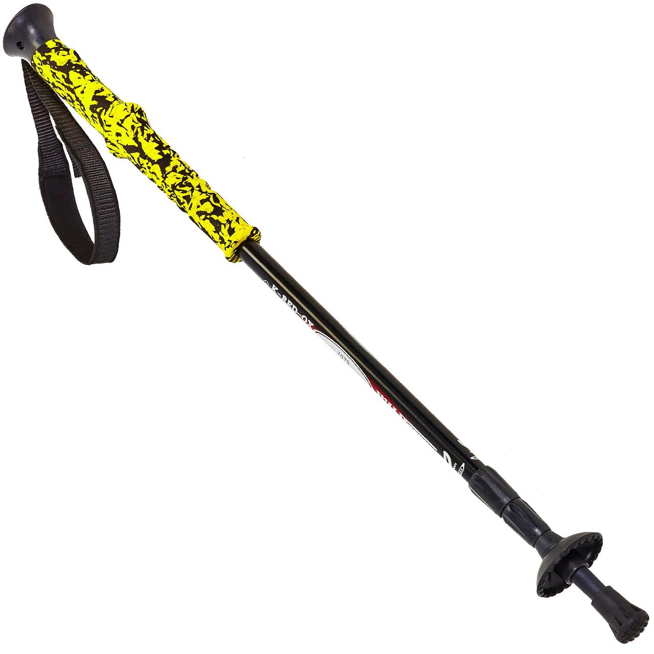 Палка трекінгова для скандинавської ходьби SALAMAN SP-Sport TY-7075 K-2 55-135см жовта