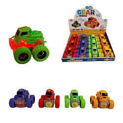 186-37 Машинка Монстр Трак, 4 кольори, інерція, підсвітка, 12 штук у коробці