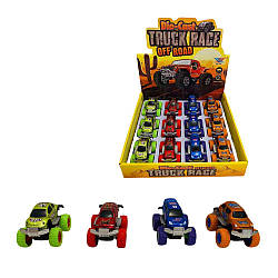 184 A1 K Машинка Монстр-Трак, 4 кольори, інерція, 12 штук у коробці