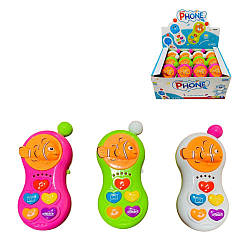 6688-6 Телефон музичний, світло, звук, на батарейках, 12 штук у блоці