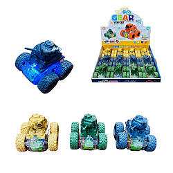 186-26 Танк, 3 кольори, великі колеса, інерція, підсвітка, 12 штук у коробці