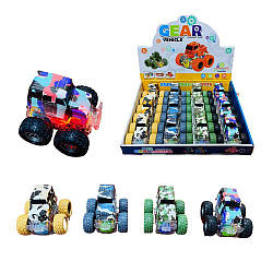 186-31 Машинка Монстр Трак, 4 кольори, інерція, підсвітка, 12 штук у коробці
