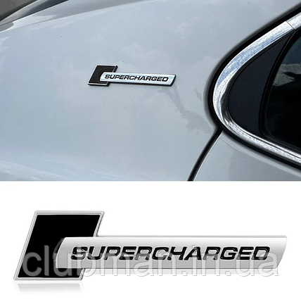 Металевий шильдик емблема SUPERCHARGED AUDI (Ауди), фото 1