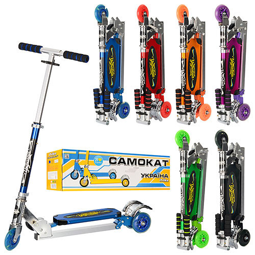Самокат JR 3-010 алюм+сталь, колиска 3 шт. ПУ100 мм, підн39-10,5 см, руль до84 см