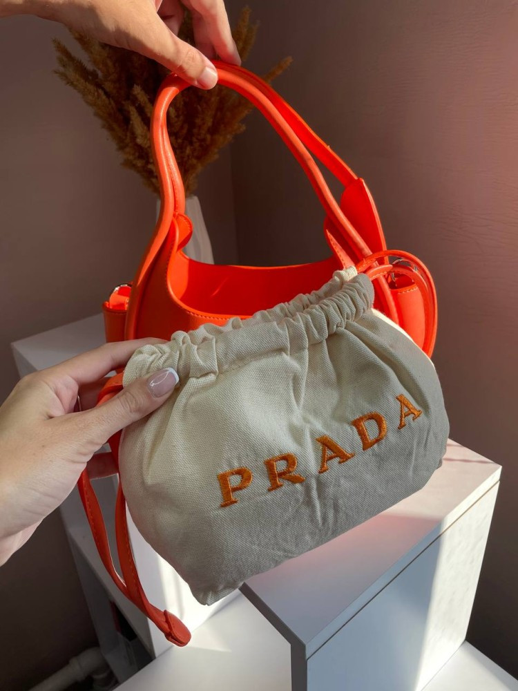 Жіноча сумка Prada mini Прада помаранчева 087 высокое качество - фото 7 - id-p1980025213