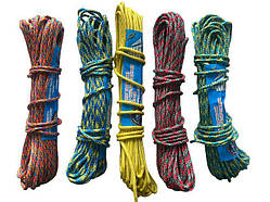 Мотузка ф 5 20 метрів, шнур побутовий із синтетичних ниток
