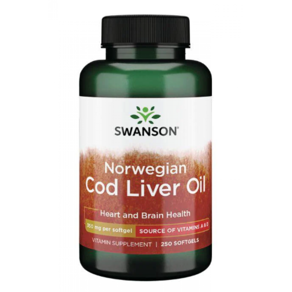 Norwegian Cod Liver Oil - 350mg - 250Sgels