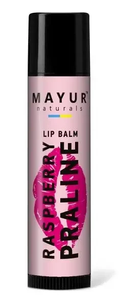 Натуральний бальзам для губ "Малина" TM "Mayur" з органічним екстрактом кокосу 5 г