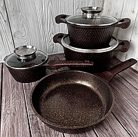 Набор посуды для индукционных плит кастрюли посуда для индукциии подарок кухонный набор кастрюль Higher HK-315