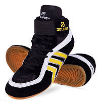 Борцовки замшеві Zelart OB-4858-BK (33-44, чорні)