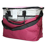 Термосумка Cooling Bag складана 33 л на кожен день з ручками та плечовим ременем Рожева