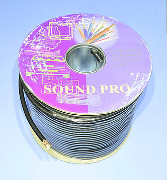 Кабель мікрофон. стерео d6,0мм Sound Pro JY-2066 чорний 7-1089 /бухта 100м