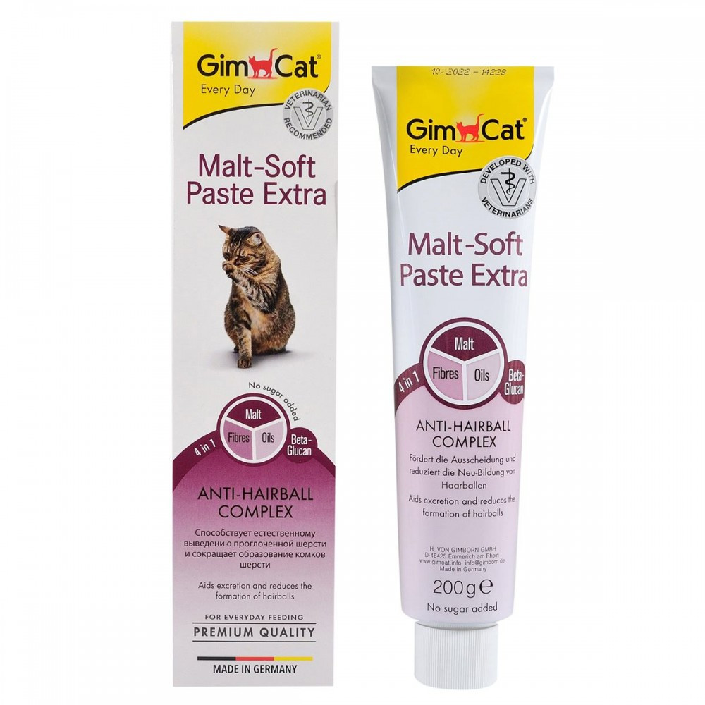 Ласощі для котів паста для виведення шерсті зі шлунку GimCat Every Day Malt-Soft Paste Extra 200 г