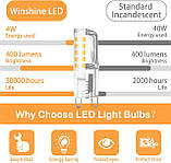Світлодіодна лампа winshine G9 3000K Теплий білий, лампа G9 4 Вт (галогеновий еквівалент 40 Вт), фото 2