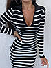 Повсякденна жіноча сукня поло Ханна у смужку в'язка рубчик Smmk8732, фото 6