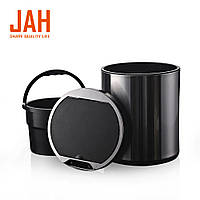 Сенсорное мусорное ведро JAH 9 л круглое тёмно-серебряный металлик с внутренним ведром