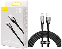 Кабель Baseus Glimmer Series Fast Charging Data Cable USB to iP 2.4A 2m Black (CADH000301)