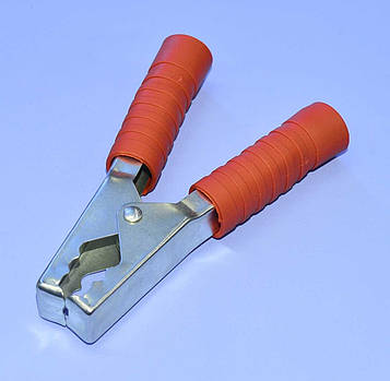 Затискач "крокодил" 150А 13,5см (червоний+чорний), 9-0007