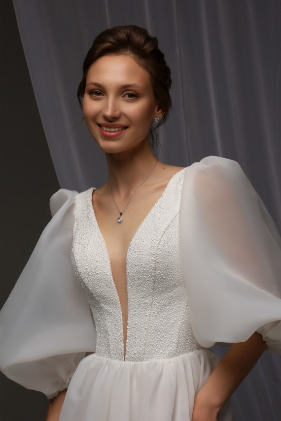 Свадебное платье Бланка Молоко 38-42 - фото 3 - id-p1980083992