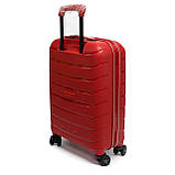 Мала колісна протиударна пластикова валіза 55х37х20см Snowball Robust 61303 червона, фото 2