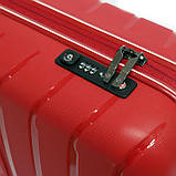 Мала колісна протиударна пластикова валіза 55х37х20см Snowball Robust 61303 червона, фото 3